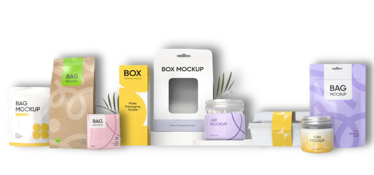 A selection of different packaged goods